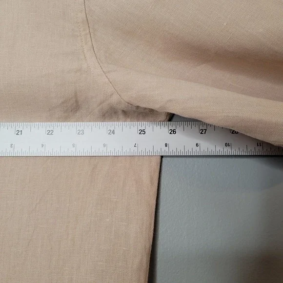 Quince Linen Button Up Men's Size XL Driftwood Beige Relaxed Long Sleeve Coastal - Picture 6 of 9